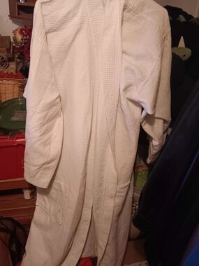 White Waffle Weave Bathrobe
